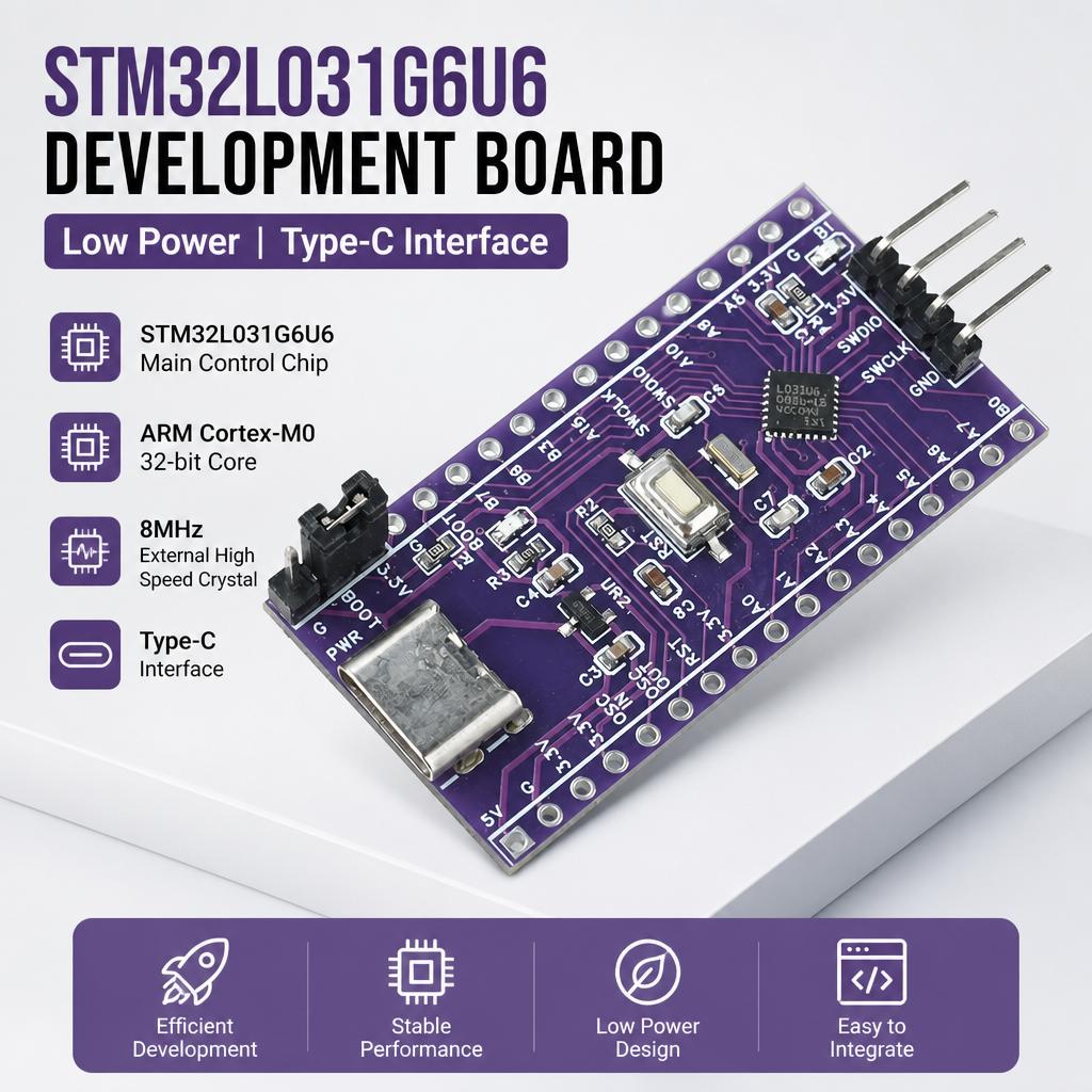 STM32L031G6U6 Low Power Core Board TYPE C ARM CORTEX-M0 8MHz Crystal SWD Debug Interface Prototype Verification Breakout Board
