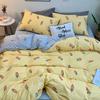 Floral Bedding Set with Duvet Cover,No Filling Flat Sheet with Pillowcases,Kids Queen Full Size Bed Linen,Boys and Girls New