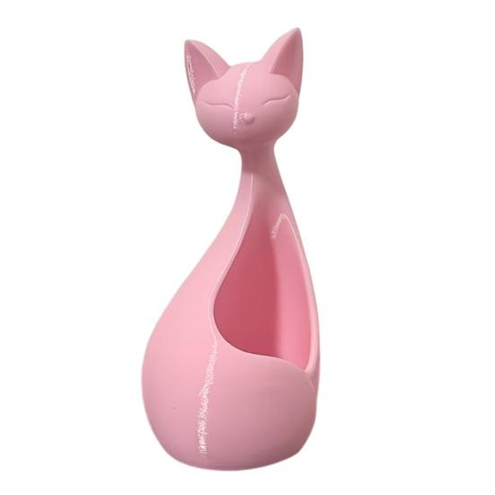 Flowerpot Ornament, with 3D Printed Cat Shape, Compact Size Dual Function Flowerpot And Storage Case for Home Office Desk