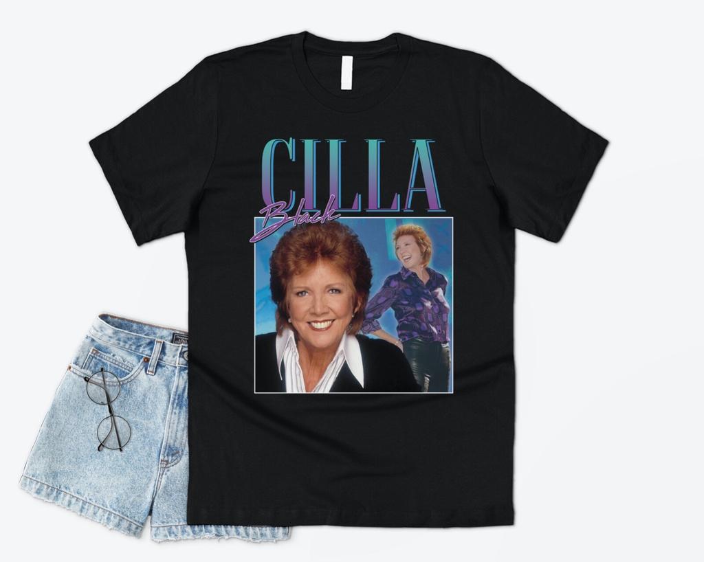 Cilla Black Homage T-shirt Tee Funny UK TV Presener Icon Legend 80's 90's Retro