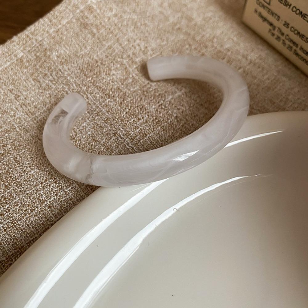 Circular Geometric Resin Bangle Europe American Style Retro Hand Ring Opening Bracelet  Girls