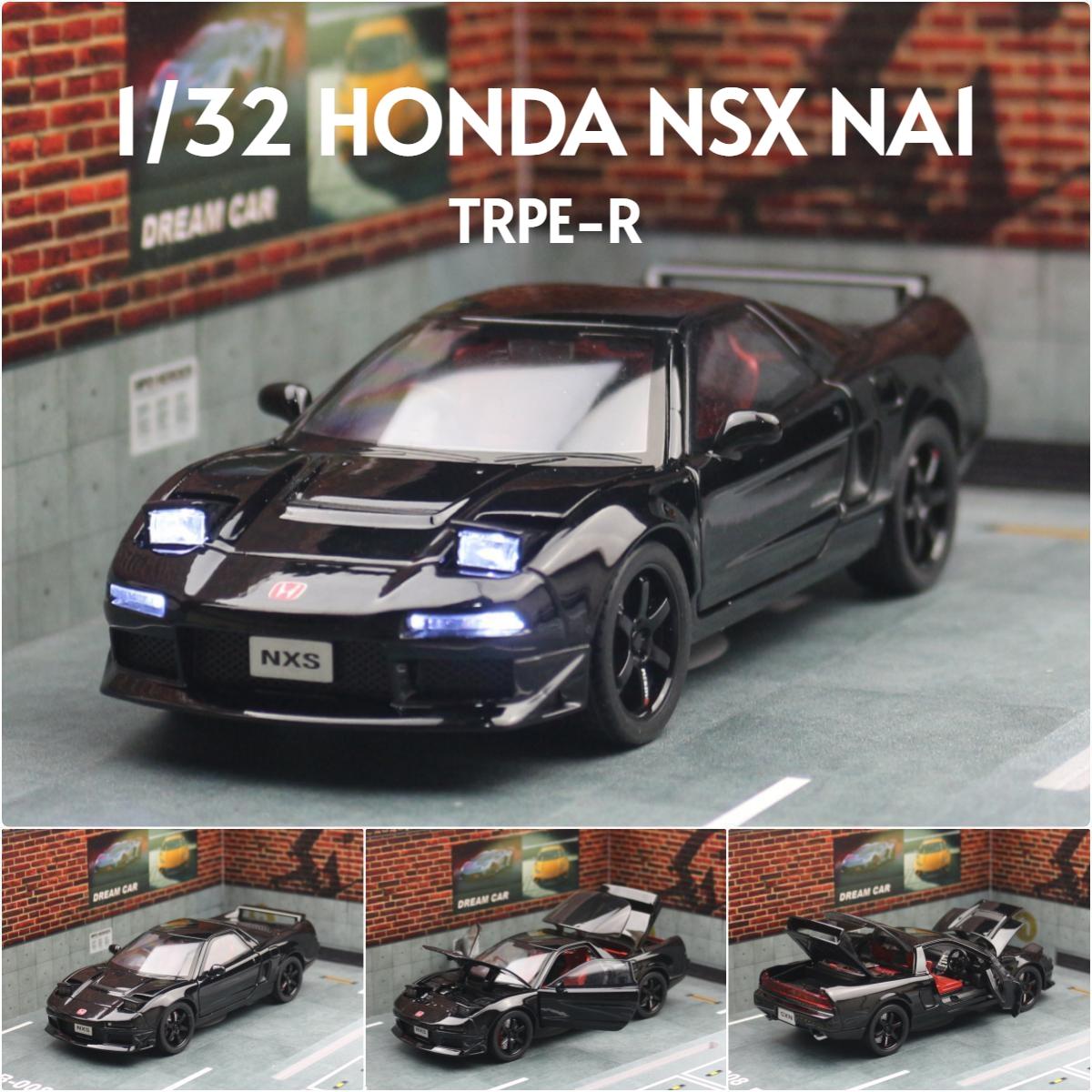 

1/32 Honda Acura NSX NA1 JDM Racing Toy Car For Kid Diecast Vehicle Miniature Model Pull Back Sound Light Collection Gift Boys чёрный