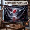 Mountain Landscape Theme Throw Blanket Custom Name Text Personalized Blanket Soft Cozy Blanket for Home Sofa Bed
