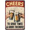 Cheer Good Times Vintage Metal Sign 8x12 Inch Rustic Farmhouse Wall Decor WeatherResistant Indoor Outdoor