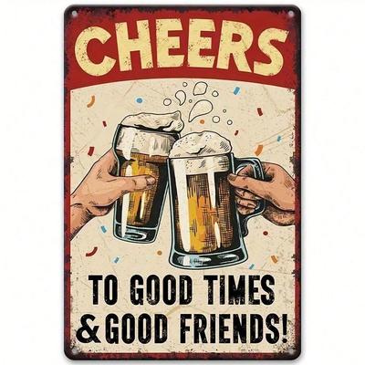 Cheer Good Times Vintage Metallschild 8x12 Zoll Rustikales Bauernhaus Wanddekor Wetterfest Innen Außen