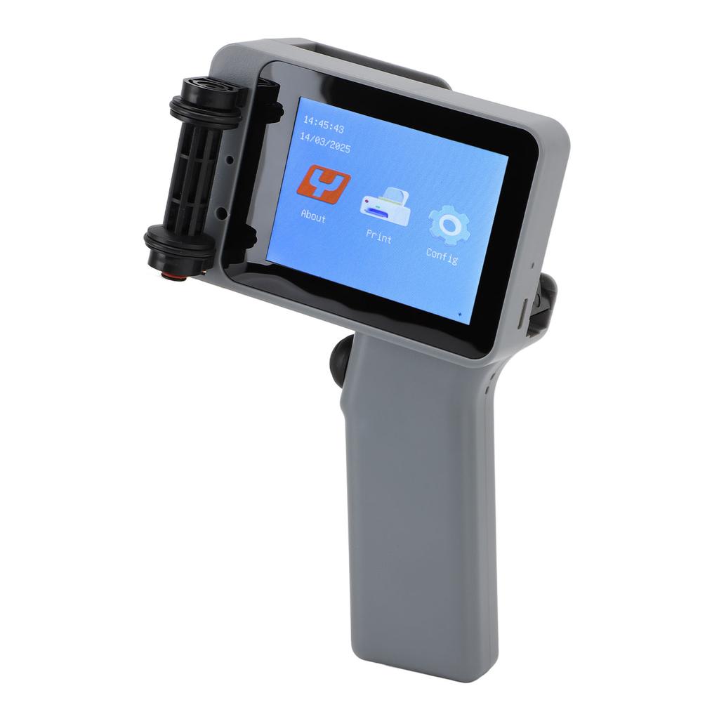 Handheld Inkjet Printer Silver Color 12.7mm HD LED 4.3 Inch Touchscreen Multifunctional Compact Coding Machine for