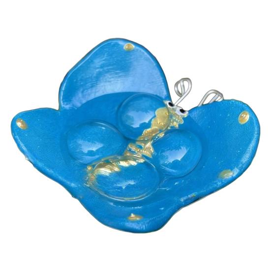 Bee Watering Station Butterfly Puddler with Glass Balls Decorative Hydration Station for Outdoor Garden Pollinators Safe Hydration