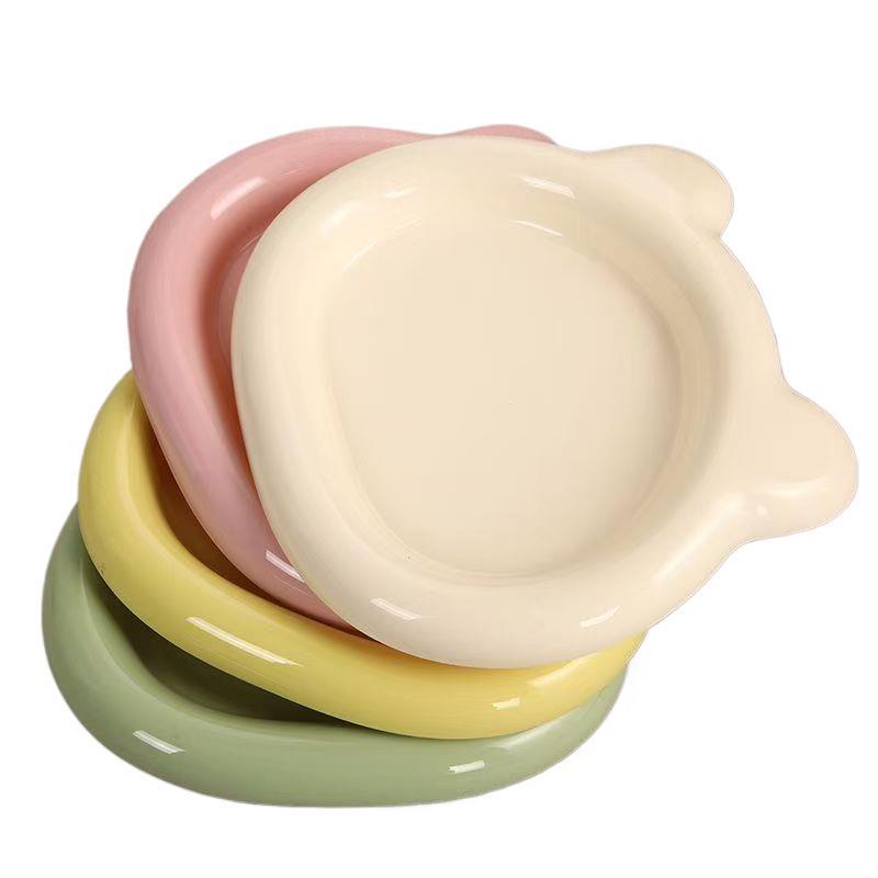 Adorable Cat Bear Dessert Plate - Cute, Plastic, Hot-Selling Breakfast Dish