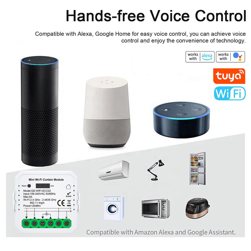 Tuya ZigBee Curtain Module Home Intelligent Appliance Curtain Module Mobilephone APP Remotely Control Compatible Alexa