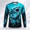 Whale Shark Ocean Pattern Men Long Sleeve Crew Neck T Shirt 3d Print Animal Graphic Top Casual Tee For Ocean Lovers Daily Street