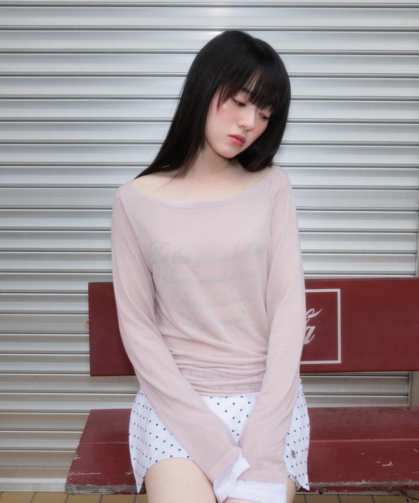 ROSEFRANTZ Lettering Angel Long Sleeve [Pink]