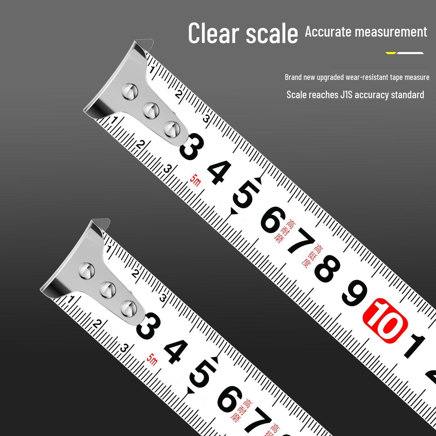

Black Tech Wear-Resistant, Drop-Proof Tape Measure: High-Precision Steel, Available in 3m, 5m, 7.5m, and 10m Lengths