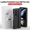 Carcasă pliabilă pentru telefon cu fantă ascunsă pentru stilou încorporată pentru Samsung Galaxy Z Fold 4 Husă cu acoperire completă cu balamale magnetice Galaxy Z Fold4