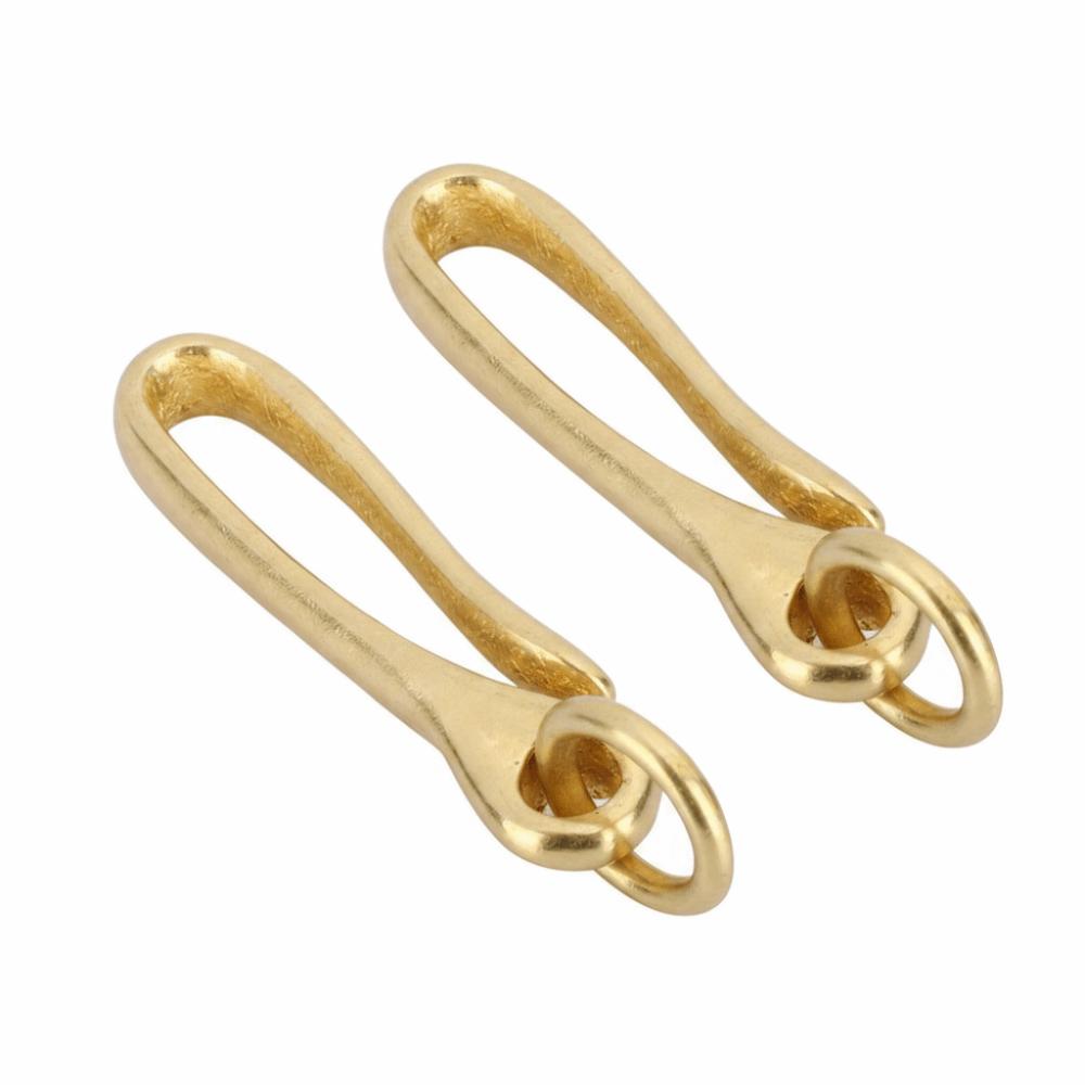 2pcs Fish Hook Keychain Belt Clip Holder Brass Car Keychain Hook U Shaped Key Chain Car Use