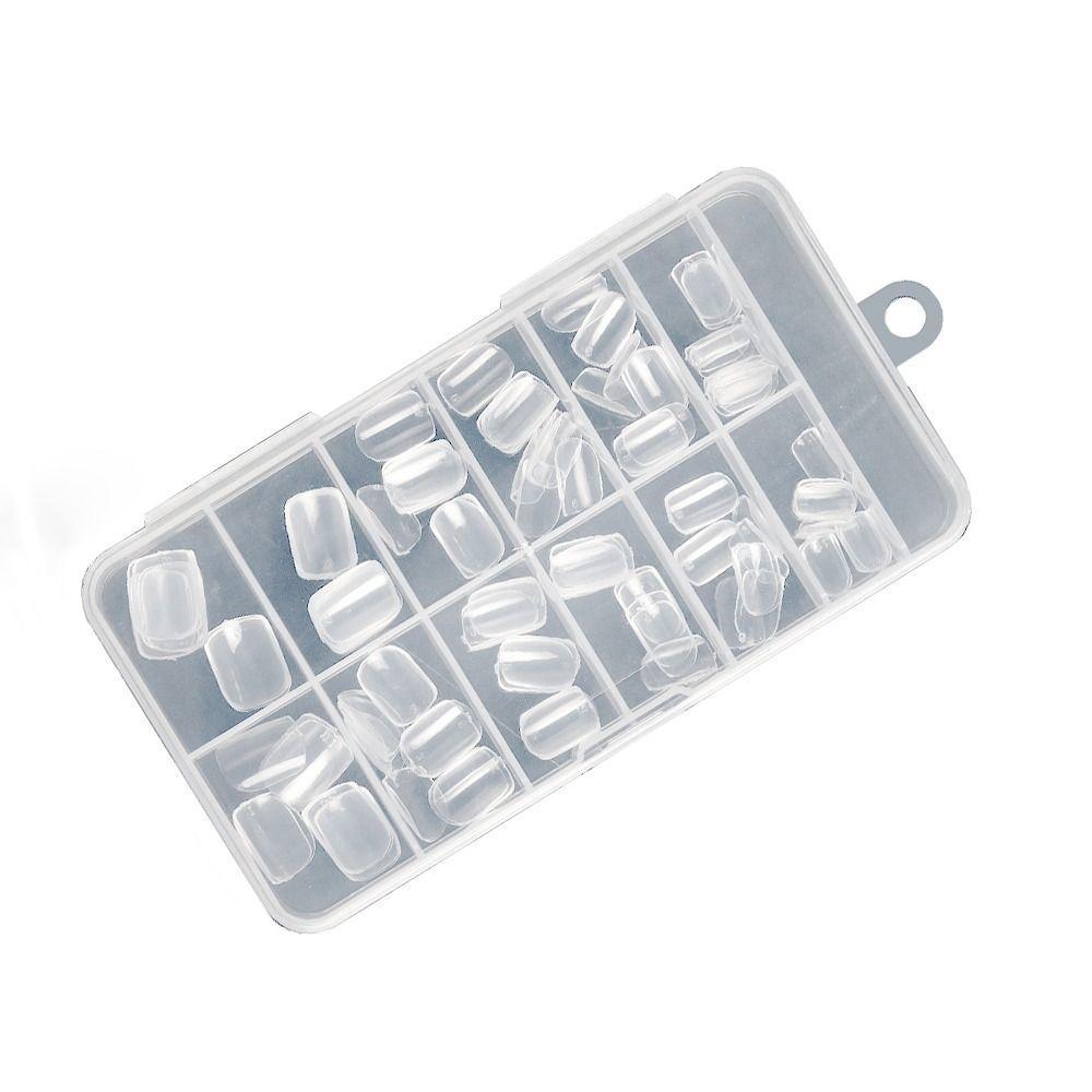 240pcs Short Oval Fake Nails Artificial Nail Art Hot Nail Set  For 6-12 Years Girls