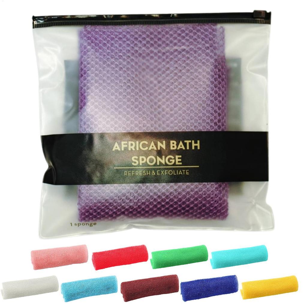 African Mesh Sponge Exfoliating Sponge Back Cleaning Brush Suitable for Neutral To Sensitive Skin Bathroom Accessories 10 colors