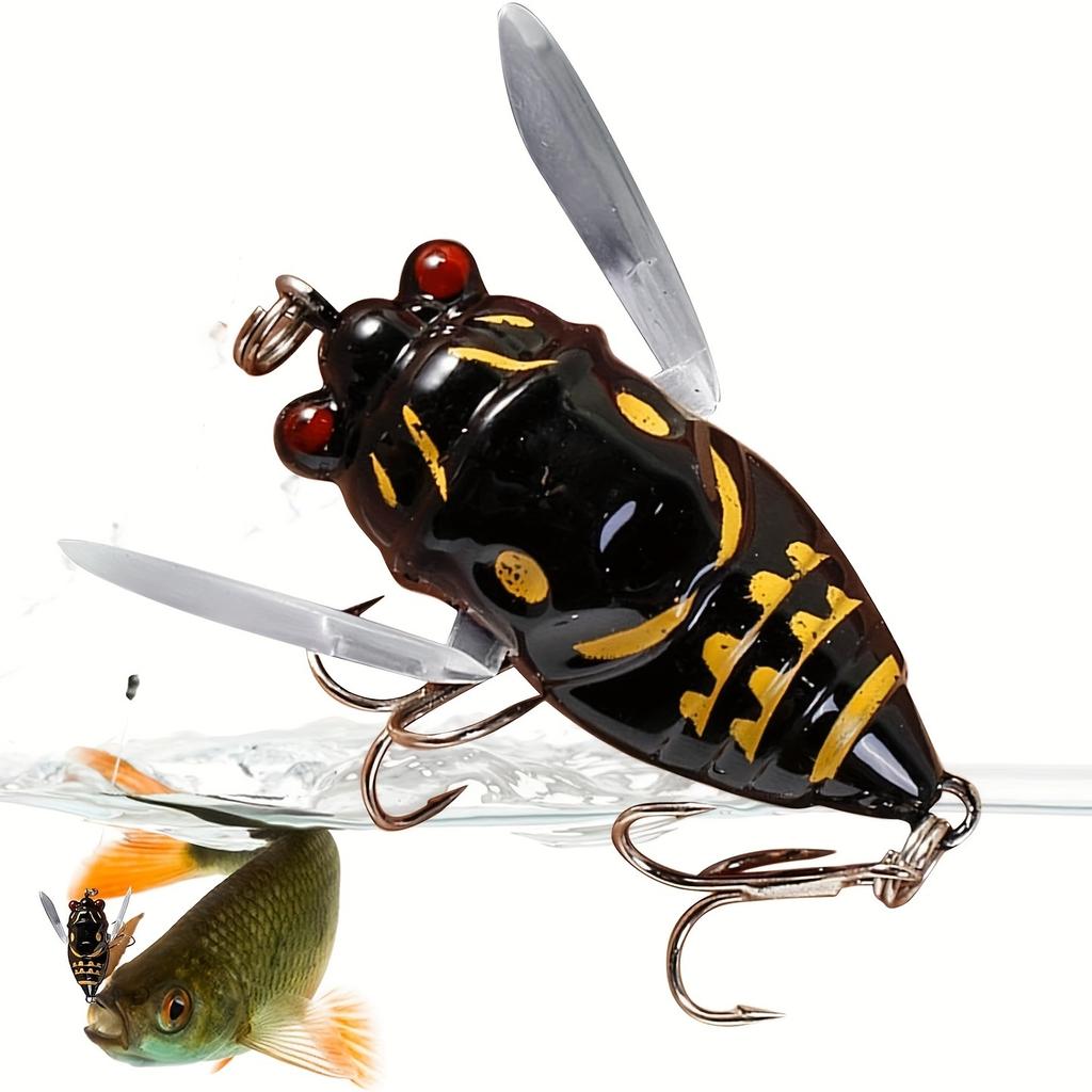 1PC Cicada Fishing Bait 2026 New 3d Holographic Eye Fishing Hard Bait Cicada Fishing Bait Biomimetic Cicada Shaped Fishing Bait