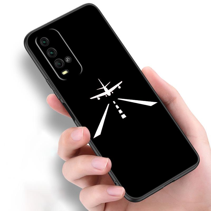Aircraft Airplane Fly Silicone Phone Case For Xiaomi Redmi Note 11 10 9 8 Pro 11T 10T 10S 9S 8T 9 9A 9C 9T Black Soft Cover