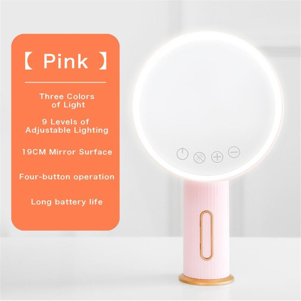 New 3-color LED Light Makeup Mirror with Touchscreen Charging Function and Portable Adjustable Brightness Beauty Mirror