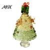 Glass Christmas Tree Decoration Glazed Figurine, Colorful Miniature Xmas Decor, Handcrafted Table Centerpiece for Home Office Holiday Unique