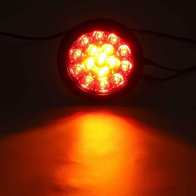 2 Stück LED-Bremslicht für Auto 12V Retro Runde Nebelschlussleuchte 16-LED-Rücklicht für Anhänger