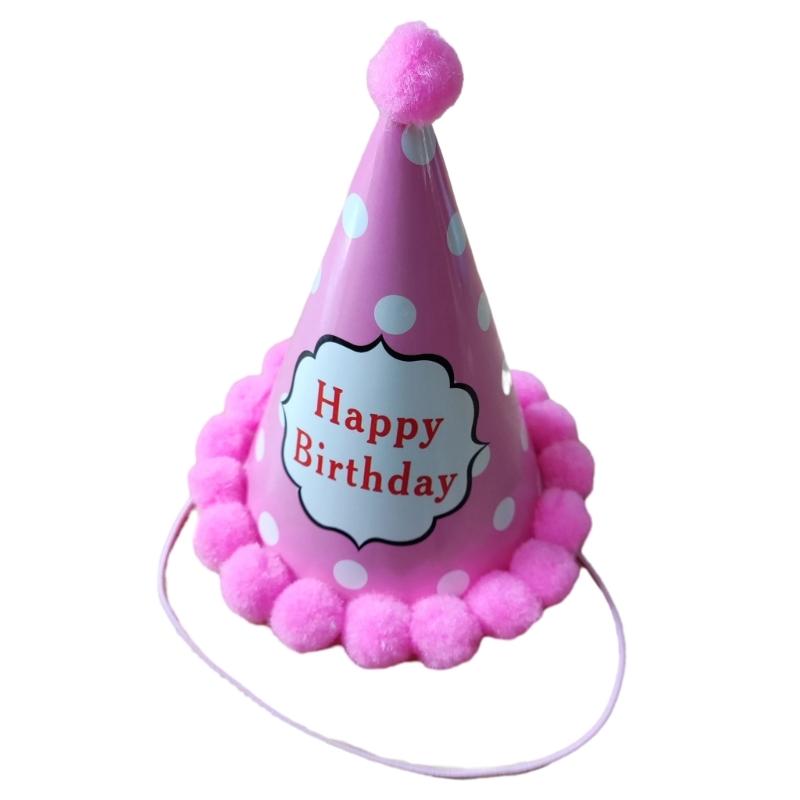 Happy Birthday Hat for Adult Children Party Props Pointed Hat Birthday Party Decoration Theme Party Photo Props Headwear