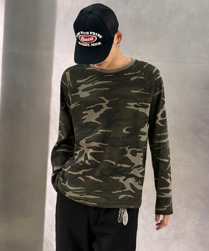 SCALLYWAG Camo Raglan Long Sleeve [Green]