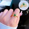 [Real Gold Electroplating] Temperament Advanced Sense Zircon Super Flash Ring Women'S Opening Can Be Adjusted And Simple