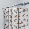 Whimsical Cat Pattern Shower Curtain Multicolored Feline Print For Bathroom Decorations With Hooks Included In White