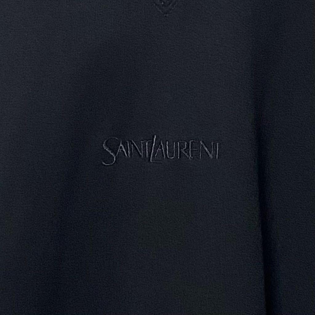 Used SAINT LAURENT PARIS 24SS Hoodie Marine Embroidery Logo Hoodie