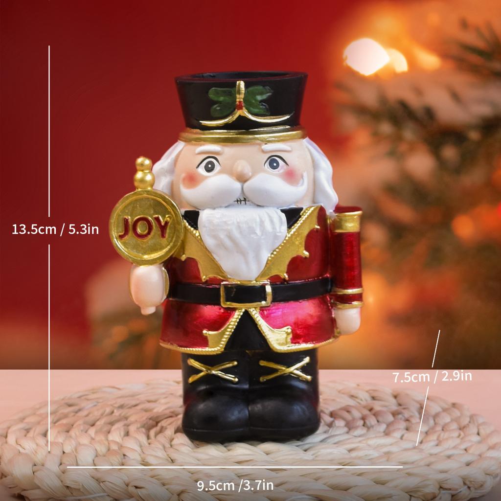 Christmas Nutcracker Candle Holder Nutcracker Figures Candlestick Xmas Nutcracker Candle Stand with Tree for Holiday Dinning Party