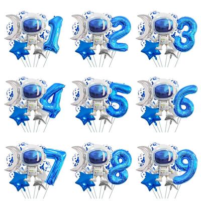 Weltraum-Themenballon Cartoon Astronaut Universum Mond Fünfzackiger Stern Kinder Erster Geburtstag Party Szenendekoration