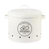 Canisters Set of 3 Potatoes Onions Garlic Container Storage Bins Metal Box White Kitchen Organizer Storage Box Large Capacity