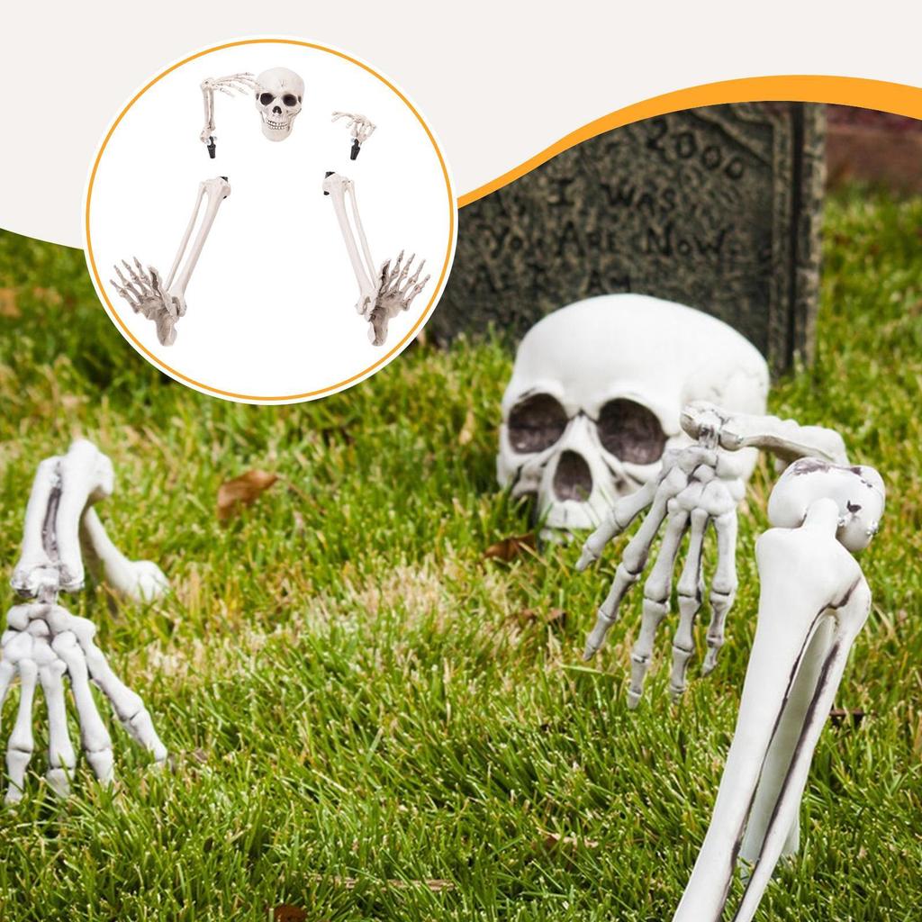Halloween Skeleton Stakes , Realistic Lawn Decoration and Arms Legs Set for Outdoor