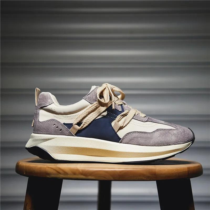 Sportschuhe Herren Koreanische Version 2025 Frühling Neu Outdoor Dicke Sohle Low-Top Trendschuhe Laufen Casual Forrest Schuhe