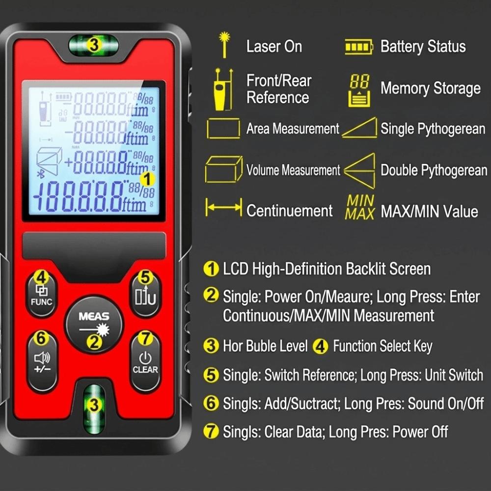 High Precision Laser Rangefinder Rechargeable Laser Range Finder  Construction Site