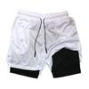 Men's Quick-Dry Ice Silk Mesh Double-Layer Casual Shorts - Breathable Fitness Beach Pants