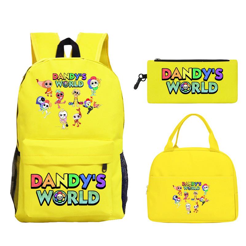 Dandy's World Game Merchandise Printed Primary and Secondary School Schoolbag Three-piece Set Foreign Trade Popular Children's Backpack