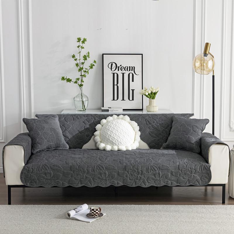 

Four Seasons Universal Water Washed Cotton Quilted Sofa Cushion Simple Fabric Anti Slip Sofa Cushion Towel 70*70cm