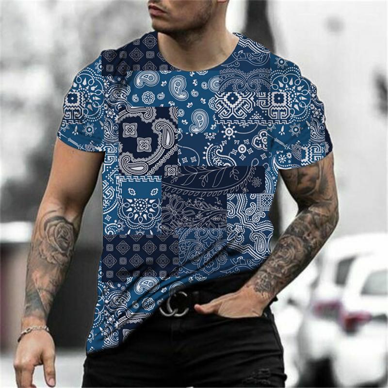 Fashion Paisley Graphics 3D Printed T-shirts Summer Trend Short Sleeve Casual Streetwear Oversized Cool T-shirts