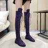 Fashion Suede Spring Autumn Solid Color Women's Thigh High Boots Brown 2025 New Chic and Elegant Goth Ladies Above Over The Knee Shoes