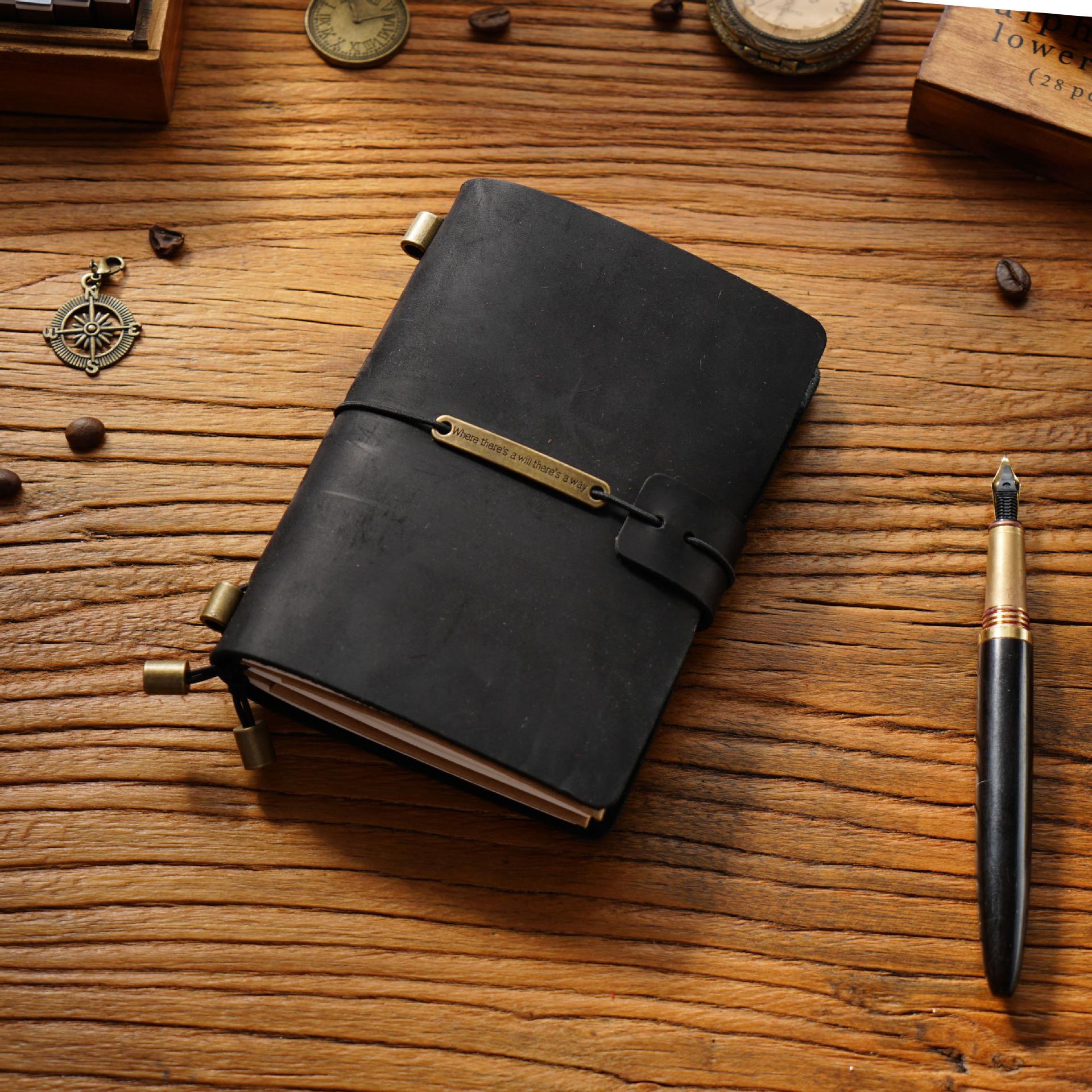 2026 First Layer Cowhide Notebook Genuine Leather Retro Travel Notebook Handmade Loose-leaf Notepad Diary Spot