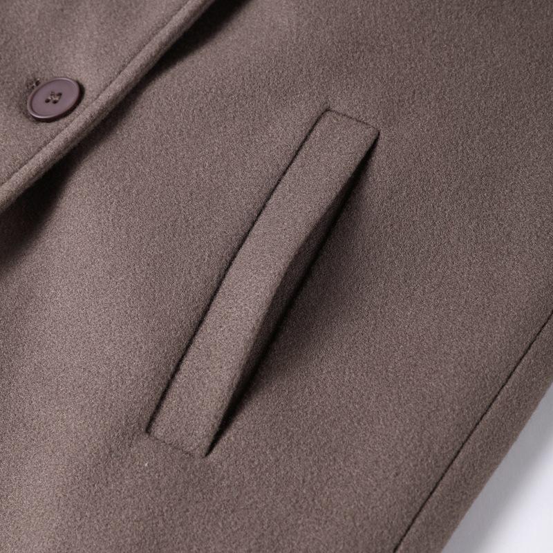 Women's Wool Coat - 2024 Autumn/Winter Collection, Commuter Style with Suit Collar