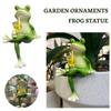 Frog Ornament Resin Decorative Cartoon Animal Hand-Painted Sitting Lying Standing Frog Figurine T6L8
