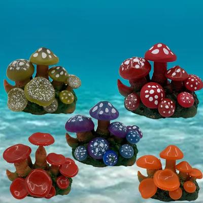 Mushroom Cluster Crafts Simulation Mushroom FishTank Landscaped Decoration Colorful FishTank Sea Creature Mushroom