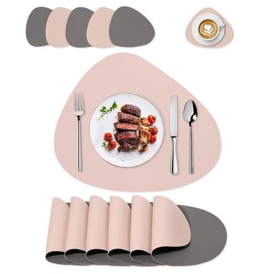 4 Piezas Manteles Individuales de Moda con Textura de Cuero Antideslizantes No Deformables Aislantes Decoración y Accesorios para Mesa de Cocina
