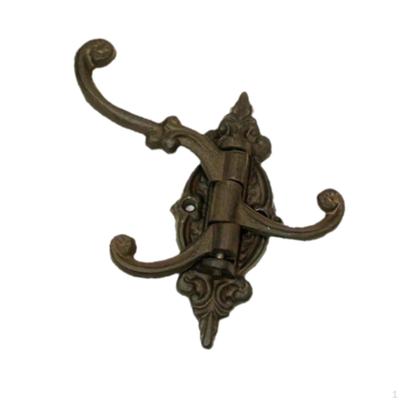 Cast Iron Hook Hanging Coat Hanger Key Holder Robe Towel Storage Swivel Wall for Jackets