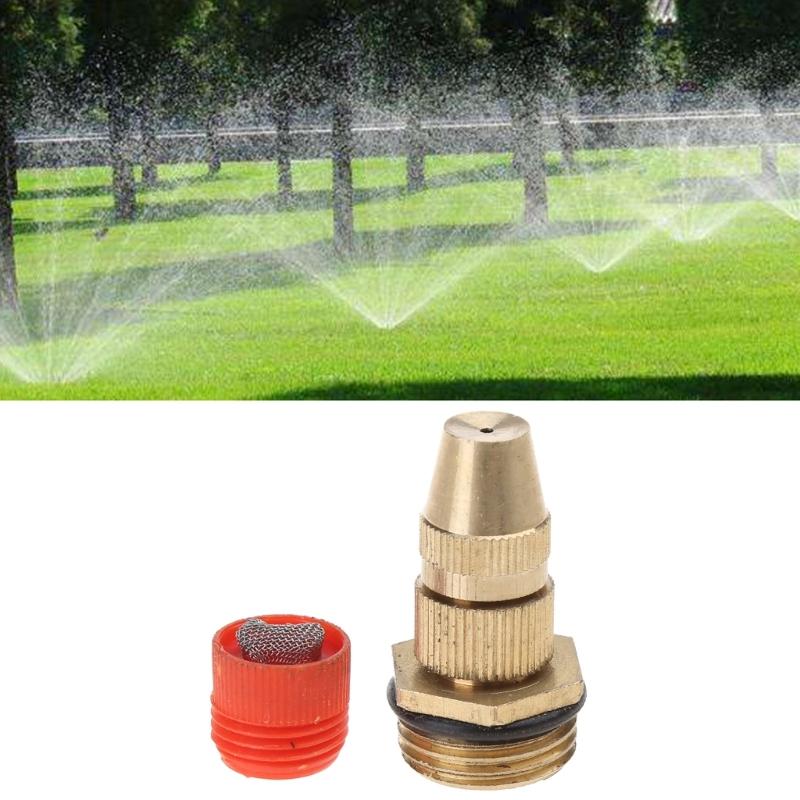 1/2" Brass Atomizing Spray Fitting Connector Misting Nozzle Filter Garden Irrigation Mounting Water Sprinkler Nozzle