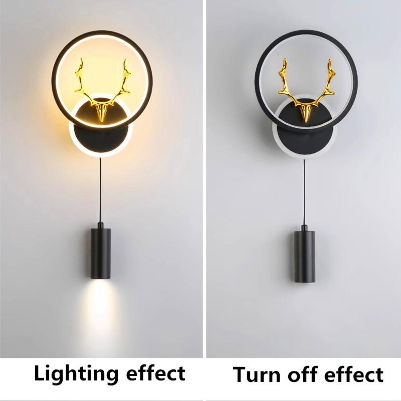 LED Wall Lamp 3 Color Modes  Wall Mount Lighting Bedroom Bedside Wall Sconces Living Room Home Indoor Lighting Decorative Lamps