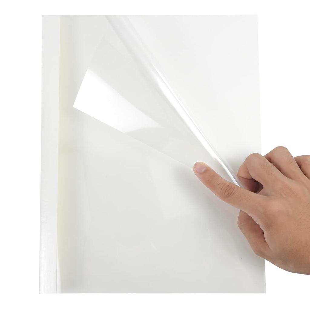 RAYSOONER Thermal Binding Covers, Self-Adhesive, A4 Size, 12mm Spine, Holds 90-120 Sheets, White, Pack of 25